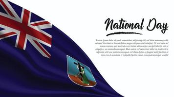 banner del día nacional con fondo de bandera de montserra vector