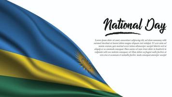 banner del día nacional con fondo de bandera de ruanda vector