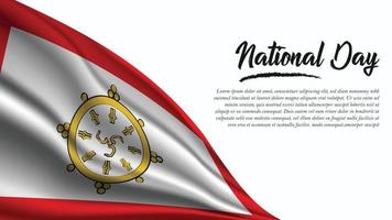 banner del día nacional con fondo de bandera de sikkim vector