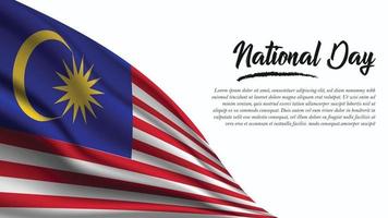 National Day Banner with Malaysia Flag background vector