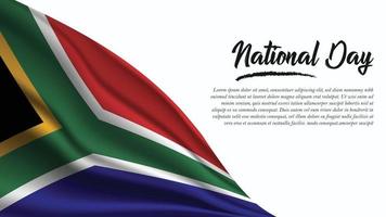 Bandera del día nacional con fondo de bandera de Sudáfrica vector
