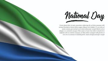 National Day Banner with Sierra Leone Flag background vector