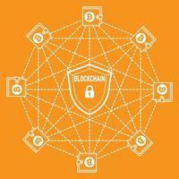 Bitcoin and Blockchain logo vector