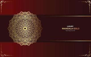 Luxury gold mandala ornate background for wedding invitation vector