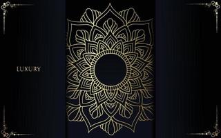 Luxury gold mandala ornate background for wedding invitation vector