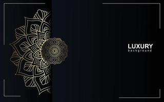 Fondo adornado de mandala de oro de lujo para invitación de boda vector