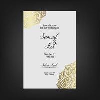 Luxury gold mandala ornate background for wedding invitation vector