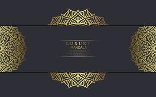 Luxury gold mandala ornate background for wedding invitation vector