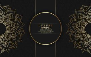 Luxury gold mandala ornate background for wedding invitation vector