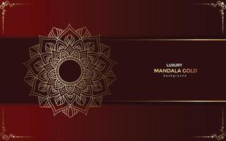 Luxury gold mandala ornate background for wedding invitation vector