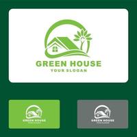 Home leaf, Green house, Eco house logo set vector icon illustration