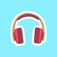 colorful hand drawn headset stickers vector