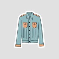 colorful hand drawn denim jacket stickers vector