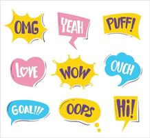 Hand drawn bubble chat collection vector