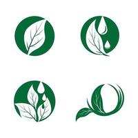 plantilla de logotipo de diseño de ilustración de vector de icono de hoja