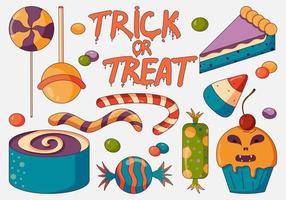 Concept illustration of trick or treat candy mix. vector