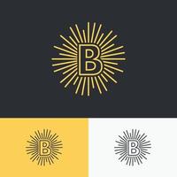 initial b letter  with sun symbol logo design. vector