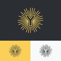 initial letter with sun symbol logo alphabet template vector
