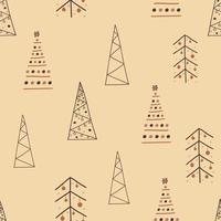 Christmas seamless pattern, with a tree, a pine tree vector