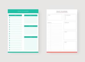 Daily planner template. Set of planner and to do list. vector