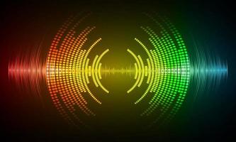 Sound waves oscillating dark light vector