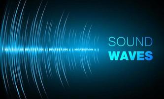 Sound waves oscillating dark light vector