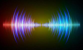 Sound waves oscillating dark light vector