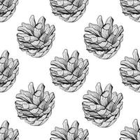 seamless pattern of pine cones vector