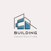 Minimalist building construction logo icon with simple design vector