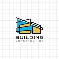 Minimalist building construction logo icon with simple design vector