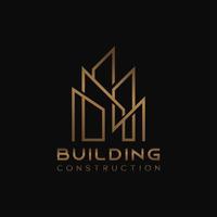 Minimalist building construction logo icon with simple design vector
