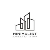 Minimalist building construction logo icon with simple design vector