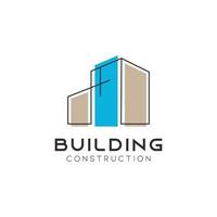 Minimalist building construction logo icon with simple design vector