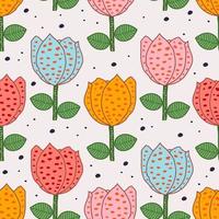Floral  pattern with hand drawn flower cute design vector
