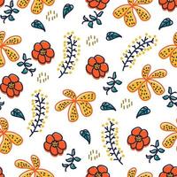 Hand drawn flower seamless pattern vector