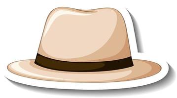 A sticker template with a panama hat isolated vector