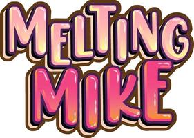 Melting Mike word logo on white background vector