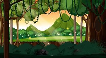 Nature forest landscape background vector