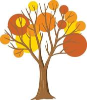 árbol simple en otoño sobre fondo blanco vector