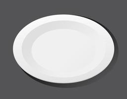 White plain plate on black background