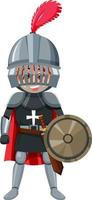 Knight cartoon character on white background vector