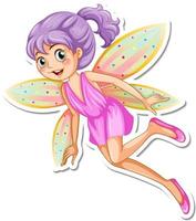 Beautiful fairy cartoon character sticker vector