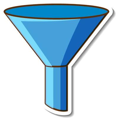 Blue funnel sticker on white background