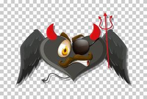 diablo en forma de corazón vector