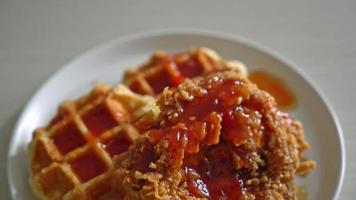 fried chicken with waffles video