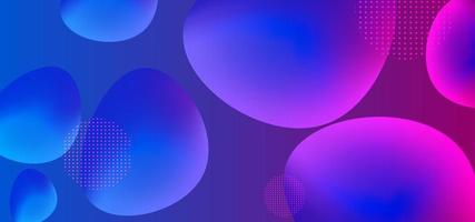 Liquid gradient background with colorful circle shapes blue and pink vector