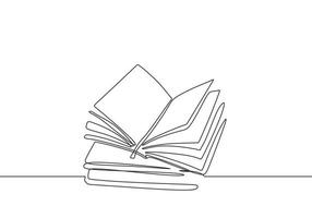 libro de un dibujo de linea minimalista vector