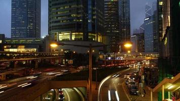 timelapse surpeuplé et trafic dans la ville de hong kong video