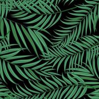 hermoso, palmera, hoja, silueta, seamless, patrón, plano de fondo vector