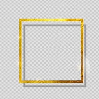 Gold Paint Glittering Textured Frame